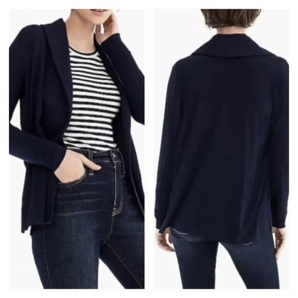 J. Crew 365 The Stretch Modal Blend Shawl Navy Cardigan Size L - Picture 1 of 12